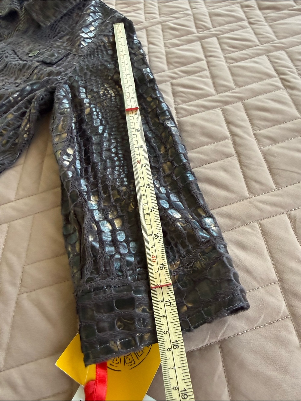 Ruby Rd. Brown Croc-Embossed Zip-Front Jacket - Picture 5 of 9